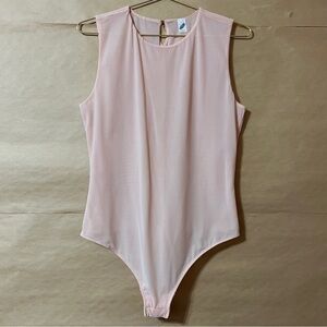 Parade | Luxe Sleeveless Bodysuit Silky Mesh Sheer Seashell Pink Size L
